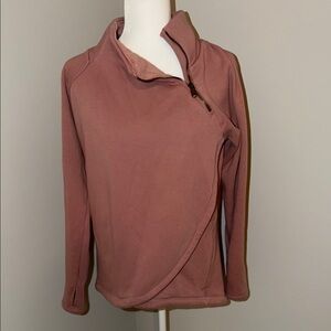 Athleta Mauve Cozy Karma Asymmetrical Zip Pullover Medium